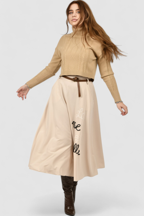 Ženska bež midi suknja May