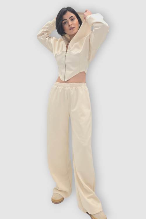 Ženska bež moderna pamučna trenirka Megan