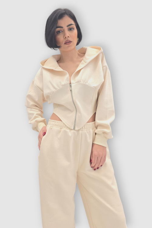 Ženska bež moderna pamučna trenirka Megan