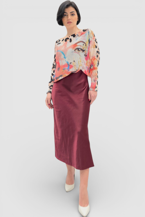 Ženska končana majica dugih rukava Faye sa printom oka