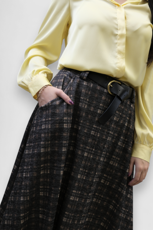 Ženska suknja Lunaire u kariranom uzorku, A kroja