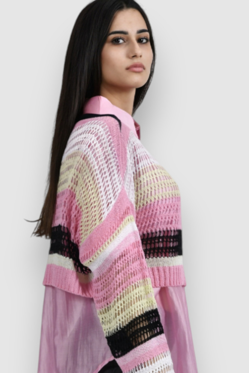 Ženski rozi lagani džemper Ginevra