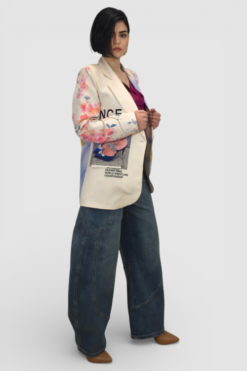 Moderni sako sa printom Ines