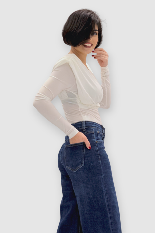 Tamno plave wide leg traperice Madge