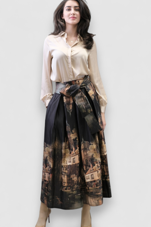 Nježna satenska košulja Fianna u bež boji