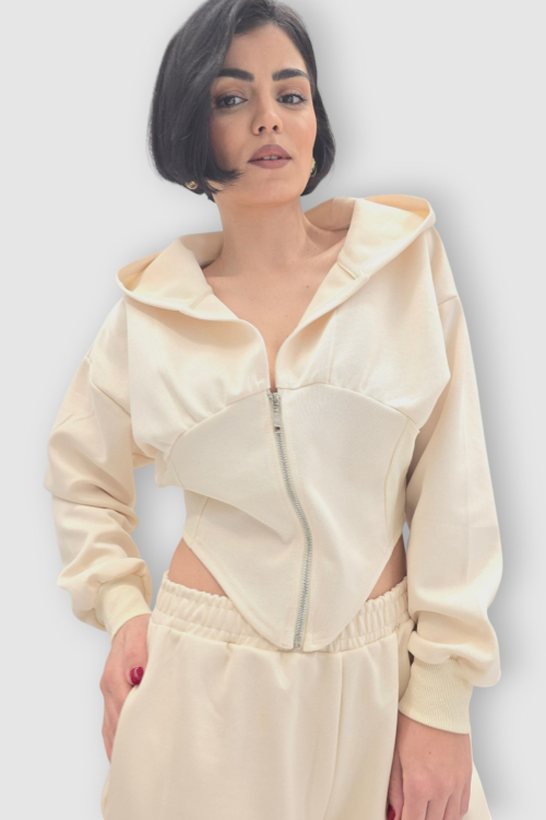 Ženska bež moderna pamučna trenirka Megan