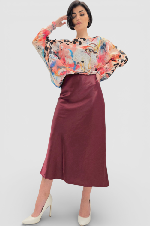 Ženska končana majica dugih rukava Faye sa printom oka