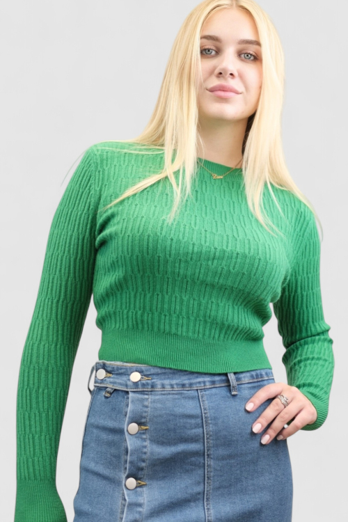 Ženski zeleni lagani džemper sa uzorkom Stella