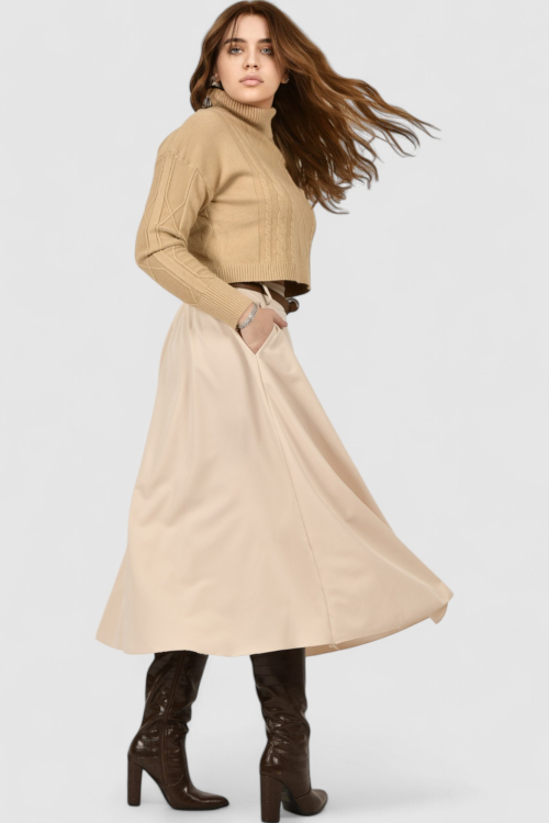 Ženska bež midi suknja May