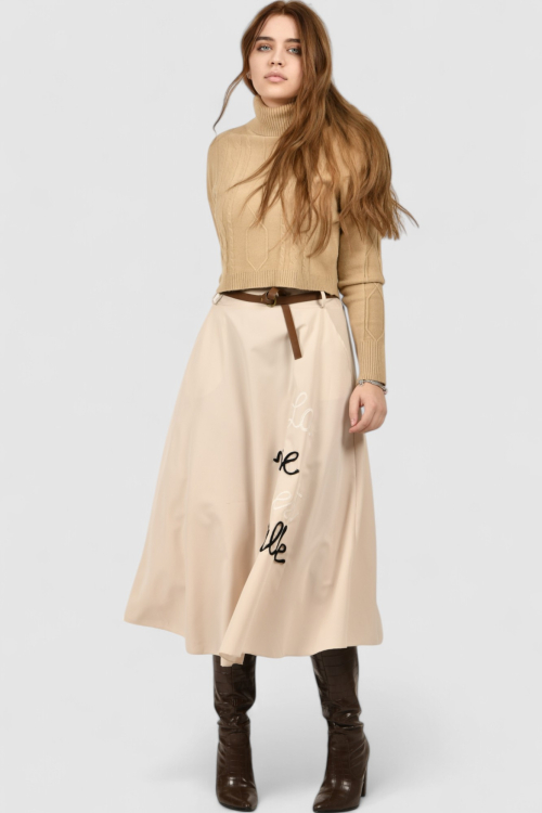 Ženska bež midi suknja May