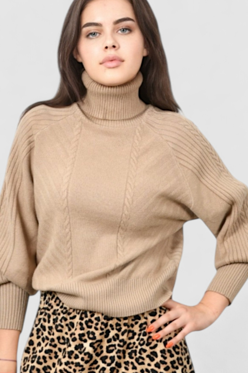 Ženski bež topliji džemper Oriana