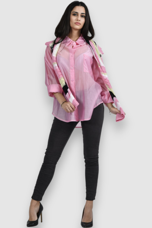 Ženski rozi lagani džemper Ginevra