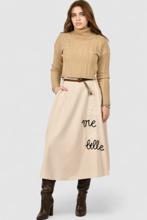 Ženska bež midi suknja May