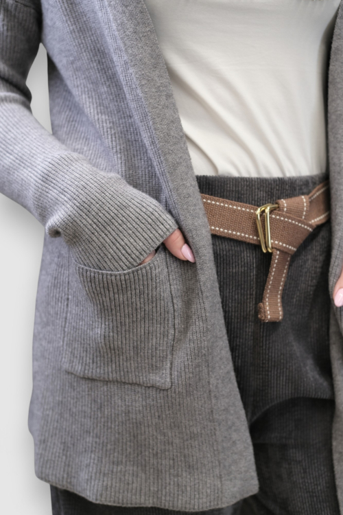 Ženski sivi kratki kardigan Jossie