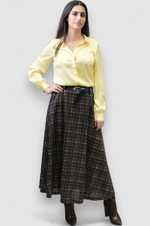 Ženska suknja Lunaire u kariranom uzorku, A kroja